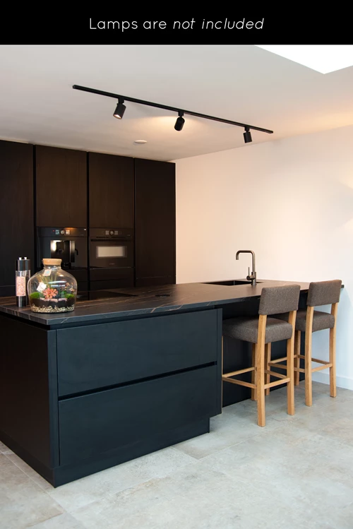 Lucide TRACK Kit de démarrage - Système de rail monophasé / Éclairage sur rail - 2 mètres - Noir - ambiance 3